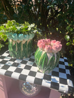 Vase - Tulipes - Rose foncé / vert