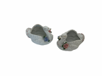 Duo de cygnes en céramique fleurie – style vintage romantique /  Brocante
