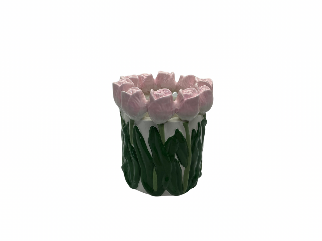 Vase - Tulipes Rose Clair / Vert