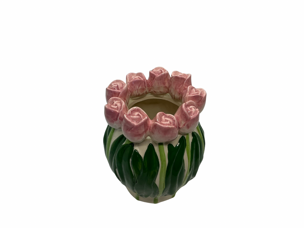 Vase - Tulipes - Rose foncé / vert