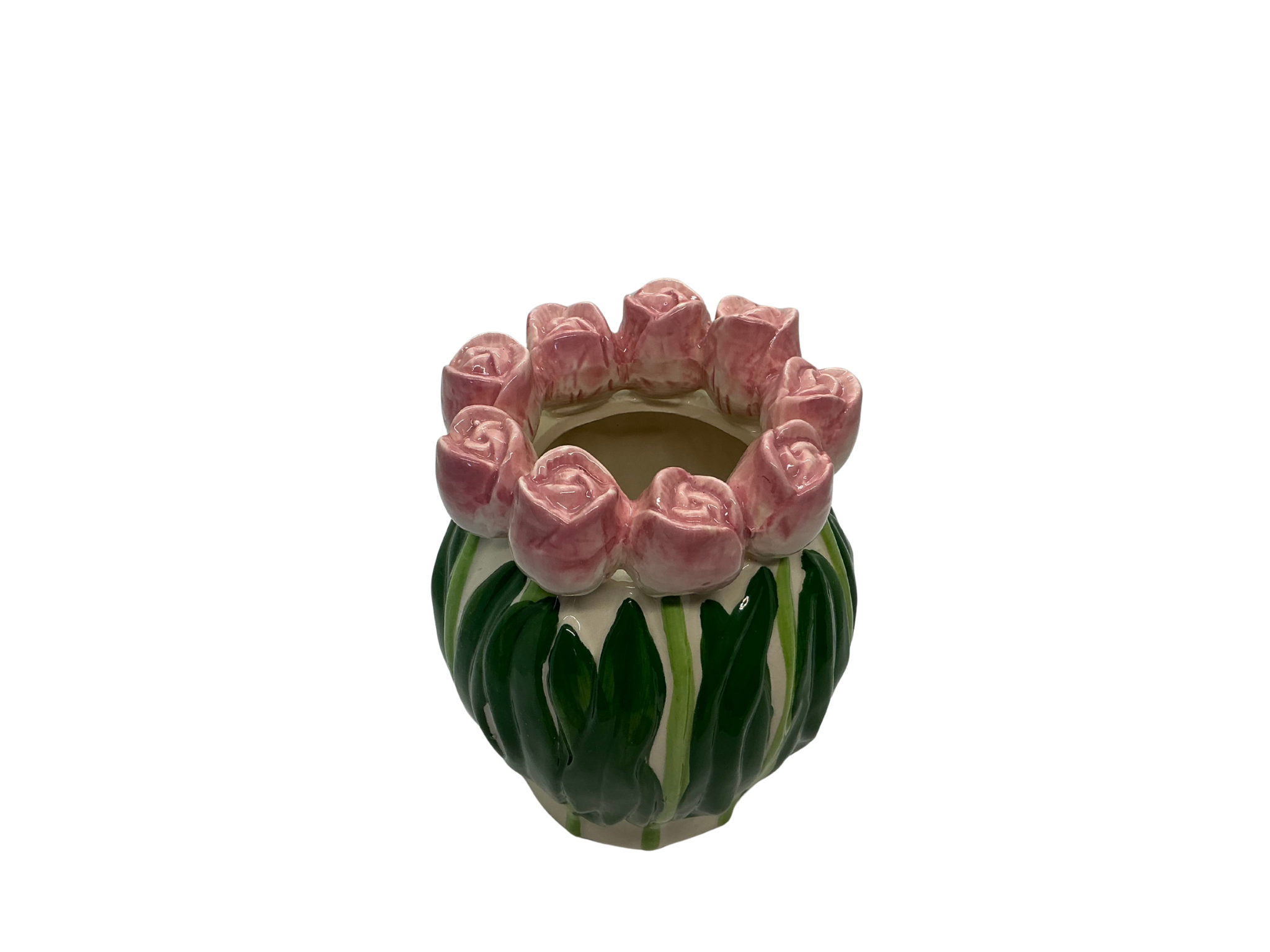 Vase - Tulipes - Rose foncé / vert