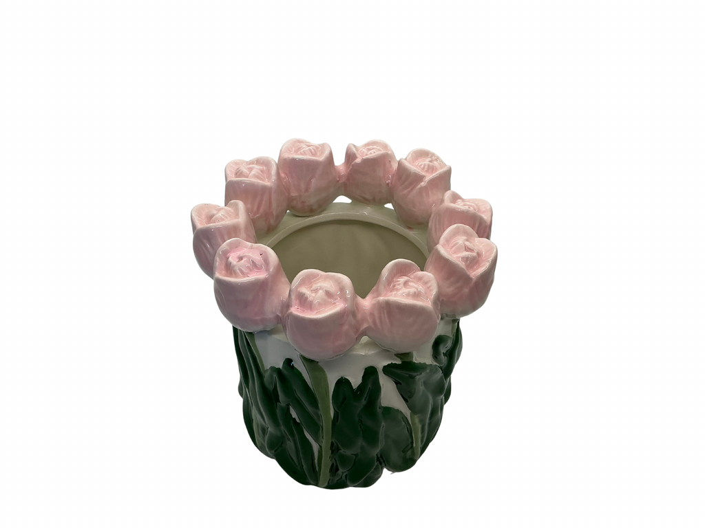Vase - Tulipes Rose Clair / Vert
