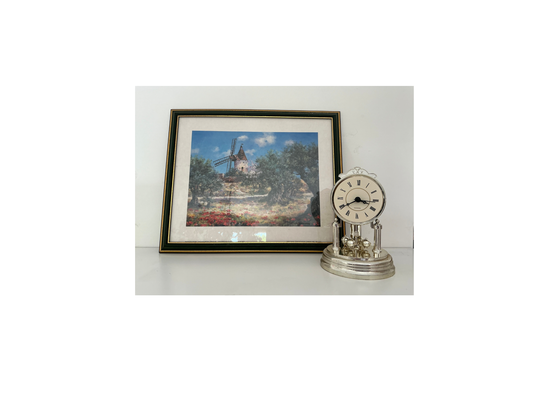Lithographie Encadrée "Atelier Vincent" - Paysage de Provence (1997) / Brocante